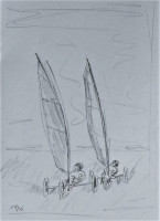 Zwei Strandsegler<br> Bleistiftskizze, 2019